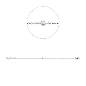 Armband aus 750 Gold Weißgold Brillant 0,03ct TW-SI L:18cm Zarge