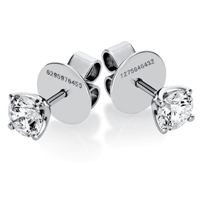 Solitaire Ohrstecker aus 750 Weißgold 2 Brillanten 1ct TW-SI Ø6,7mm 4er-Krappe