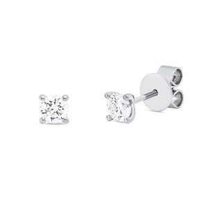 Solitaire Ohrstecker aus 750 Gold Weißgold 2 Brillanten 0,5ct TW-SI 4er-Krappe
