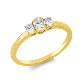 Ring aus 750 Gold Gelbgold 3 Diamanten 0,47ct TW-SI B:4,8mm
