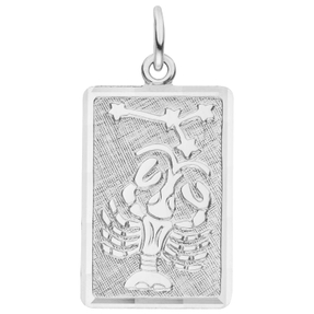 Anhänger Sternzeichen Krebs aus 925 Silber mattiert rechteckig 20,8x12,1mm