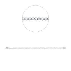 Armband aus 750 Gold Weißgold 79 Brillanten 0,96ct TW-SI B:2,3mm L:17cm