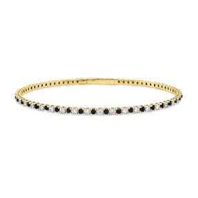 Armreif aus 750 Gelbgold 38 Saphire 1,15ct blau 37 Brillanten 0,88ct TW-SI Ø58mm Armreif aus 750 Gelbgold 38 Saphire 1,15ct blau 37 Brillanten 0,88ct TW-SI Ø58mm