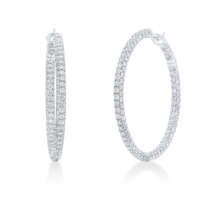 Pavé Creolen aus 750 Weißgold 326 Brillanten 5,98ct TW-VSI 39,8x2,8mm