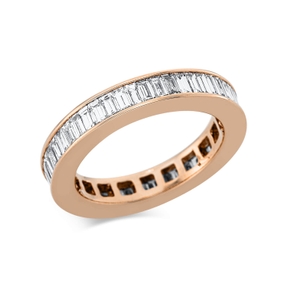 Ring aus 750 Gold Rotgold 50 Diamanten Baguette-Schliff 2ct TW-VSI B:3,8mm