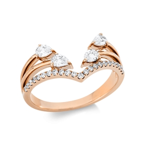 Ring aus 750 Gold Rotgold 27 Diamanten 0,54ct B:9,5mm