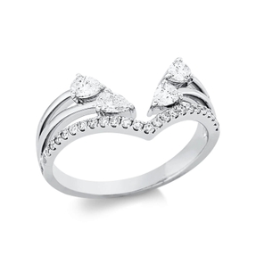 Ring aus 750 Gold Weißgold 27 Diamanten 0,55ct B:9,5mm