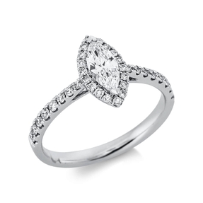 Ring aus 750 Gold Weißgold 35 Diamanten 0,75ct TW-VSI B:11,1mm