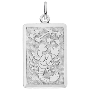 Anhänger Sternzeichen Skorpion aus 925 Silber mattiert rechteckig 20,8x12,1mm