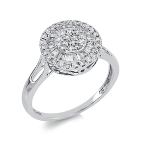 Ring aus 750 Gold Weißgold 67 Diamanten 0,49ct TW-SI Ø11,6mm