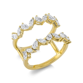 Ring aus 750 Gold Gelbgold 18 Diamanten 1,22ct TW-SI B:3,3mm