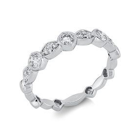 Ring aus 750 Gold Weißgold 11 Brillanten 0,41ct TW-SI B:4,3mm