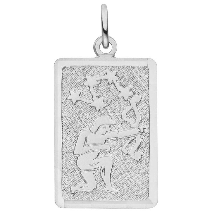 Anhänger Schütze aus 925 Silber mattiert rechteckig