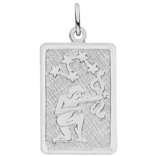 Anhänger Schütze aus 925 Silber mattiert rechteckig