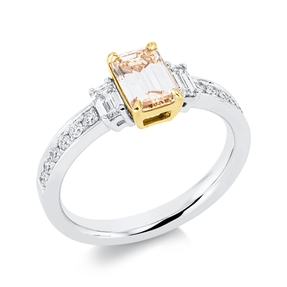 Ring aus 950 Gold gelb 15 Diamanten 1,5ct TW-VSI B:7,3mm