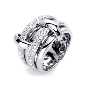 Pavé Ring aus 750 Gold Weißgold 76 Brillanten 0,79ct TW-VSI B:18,1mm