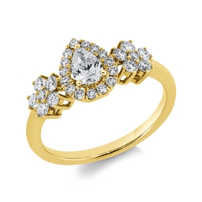 Ring aus 750 Gold Gelbgold 28 Diamanten 0,78ct TW-SI B:9,4mm
