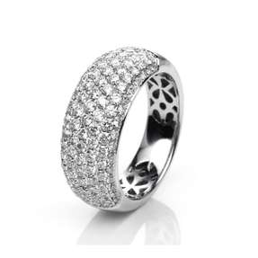 Pavé Ring aus 750 Gold Weißgold 119 Brillanten 1,65ct TW-VSI B:8,3mm