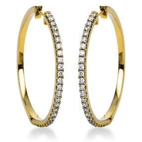 Creolen aus 750 Gold Gelbgold 50 Brillanten 0,7ct TW-SI 30x1,8mm