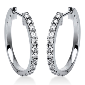 Creolen aus 750 Gold Weißgold 24 Brillanten 0,43ct TW-SI 18,5x1,9mm