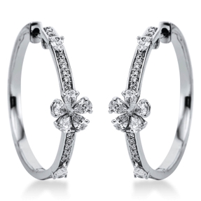 Creolen aus 750 Gold Weißgold 46 Diamanten 0,75ct TW-SI 24,1x2mm