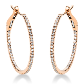 Creolen aus 750 Gold Rotgold 86 Diamanten 0,35ct TW-SI 23,4x1mm