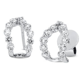 Ohrstecker aus 750 Gold Weißgold 22 Brillanten 0,68ct TW-SI 10,8x10,6mm