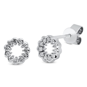 Ohrstecker aus 750 Gold Weißgold 22 Brillanten 0,15ct TW-SI Ø6,2mm