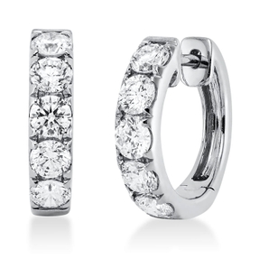 Creolen aus 750 Gold Weißgold 10 Brillanten 1,45ct TW-SI 15,9x3,7mm