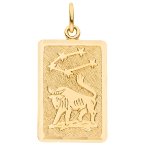 Anhänger Sternzeichen Stier 333 Gold Gelbgold mattiert rechteckig 20,8x12,1mm
