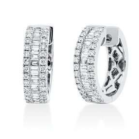 Creolen aus 750 Gold Weißgold 86 Diamanten 0,7ct TW-SI 15,4x4,2mm