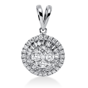 Anhänger aus 750 Gold Weißgold 60 Diamanten 0,33ct TW-SI 15,7x9,3mm mit Öse