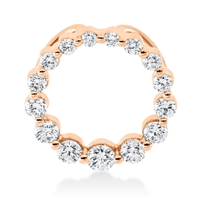 Anhänger Kreis aus 750 Gold Rotgold 15 Diamanten 0,28ct TW-SI 11,4x11,4mm