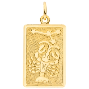 Anhänger Sternzeichen Krebs 333 Gold Gelbgold mattiert rechteckig 20,8x12,1mm