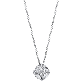 Collier aus 750 Gold Weißgold 8 Diamanten 0,55ct TW-SI L:43,2cm