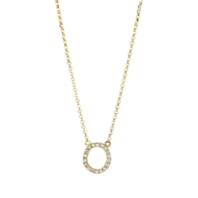 Collier Kreis aus 750 Gold Gelbgold 18 Brillanten 0,08ct TW-SI L:43,2cm