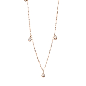 Collier aus 750 Gold Rotgold 35 Brillanten 0,34ct TW-SI L:43,2cm