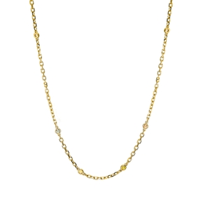 Collier aus 750 Gold Gelbgold 12 Saphire 0,4ct mehrfarbig L:43,2cm