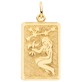 Anhänger Sternzeichen Jungfrau 333 Gold Gelbgold mattiert rechteckig 20,8x12,1mm