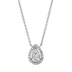 Collier aus 750 Gold Weißgold 34 Diamanten 0,29ct TW-SI L:45,7cm