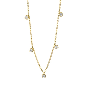 Collier aus 750 Gold Gelbgold 5 Brillanten 0,36ct TW-SI L:41cm