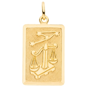 Anhänger Sternzeichen Waage 333 Gold Gelbgold mattiert rechteckig 20,8x12,1mm