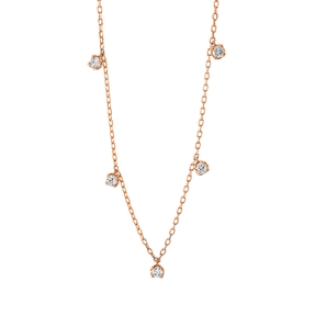 Collier aus 750 Gold Rotgold 5 Brillanten 0,36ct TW-SI L:41cm