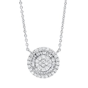 Collier aus 750 Gold Weißgold 66 Diamanten 0,49ct TW-SI L:45,7cm