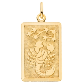 Anhänger Sternzeichen Skorpion 333 Gold Gelbgold mattiert rechteckig 20,8x12,1mm