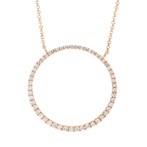 Collier aus 750 Gold Rotgold 54 Brillanten 0,37ct TW-SI L:43,2cm