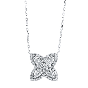 Collier aus 750 Gold Weißgold 45 Diamanten 0,54ct L:45,7cm