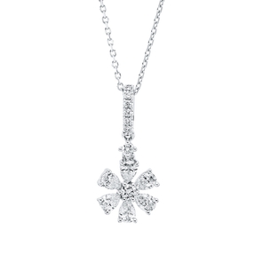 Collier aus 750 Gold Weißgold 15 Diamanten 0,52ct TW-SI L:45cm