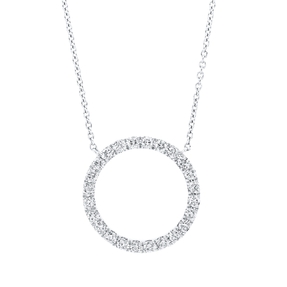 Collier Kreis aus 585 Gold Weißgold 24 Brillanten 0,5ct TW-PI L:45,7cm