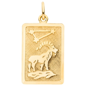 Anhänger Sternzeichen Steinbock 333 Gold Gelbgold matt rechteckig 20,8x12,1mm